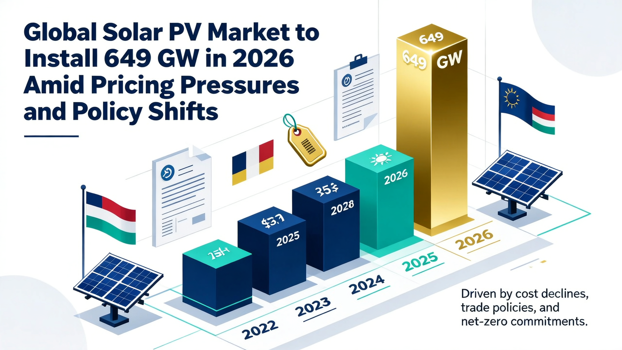 Global Solar PV Market to Install 649 GW in 2026 Amid Pricing Pressures and Policy Shifts