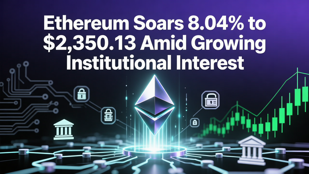 Ethereum Soars 8.04% to $2,350.13 Amid Growing Institutional Interest