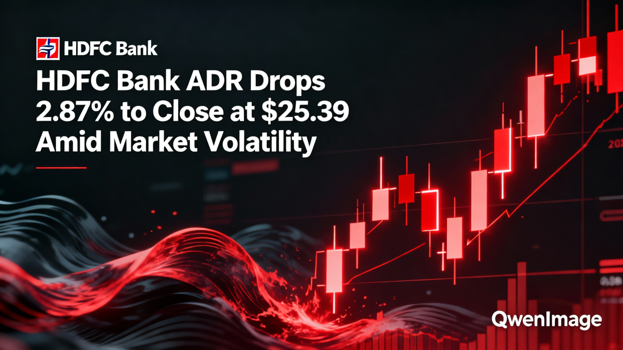 HDFC Bank ADR Drops 2.87% to Close at $25.39 Amid Market Volatility