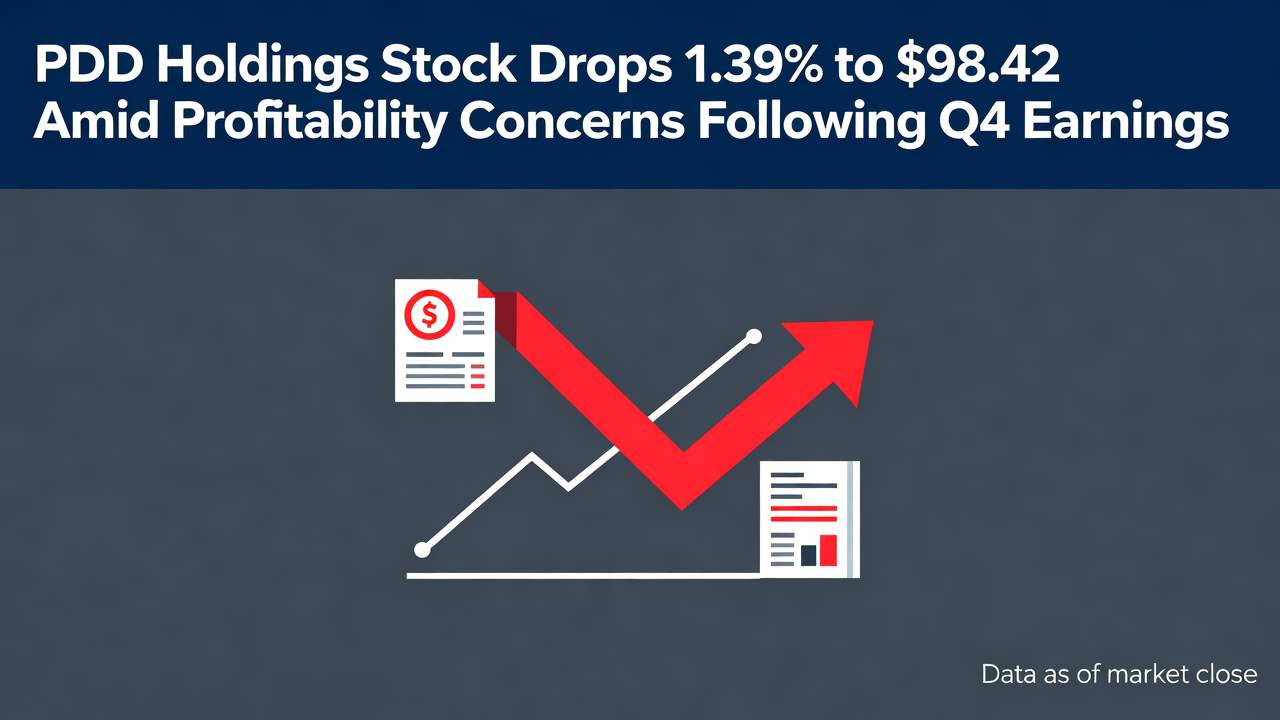 PDD Holdings Stock Drops 1.39% to $98.42 Amid Profitability Concerns Following Q4 Earnings