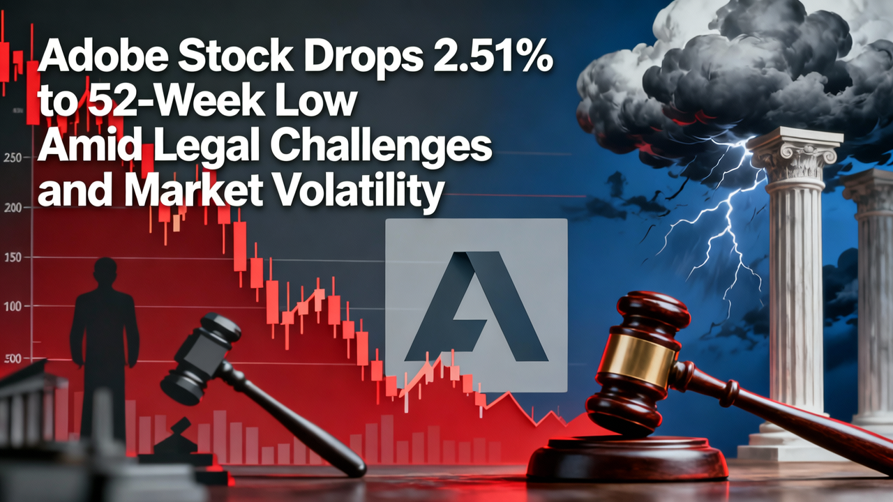 Adobe Stock Drops 2.51% to 52-Week Low Amid Legal Challenges and Market Volatility