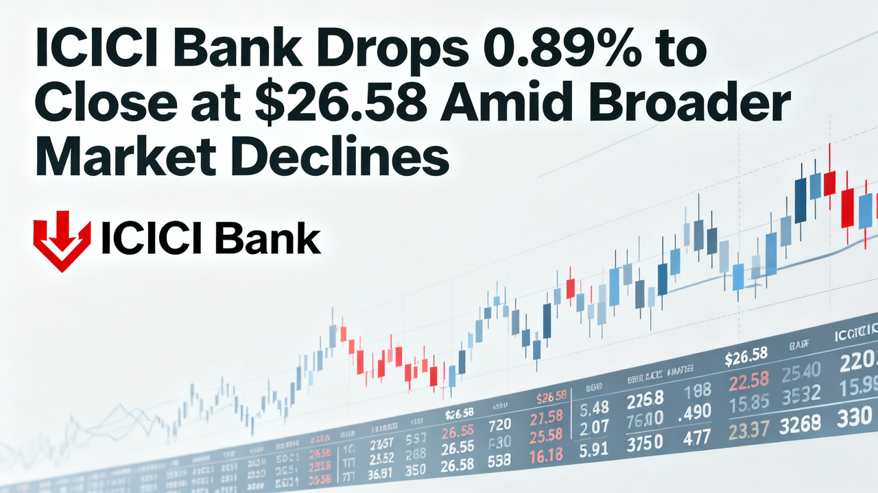 ICICI Bank Drops 0.89% to Close at $26.58 Amid Broader Market Declines