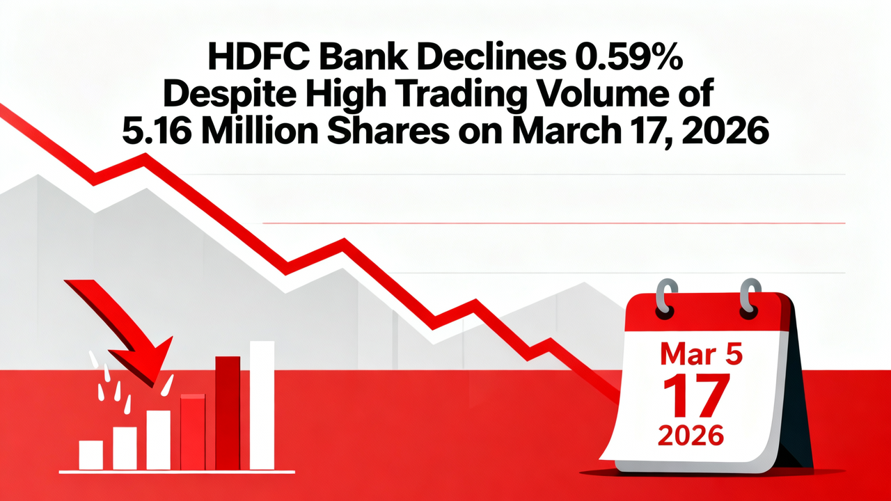 HDFC Bank Declines 0.59% Despite High Trading Volume of 5.16 Million Shares on March 17, 2026