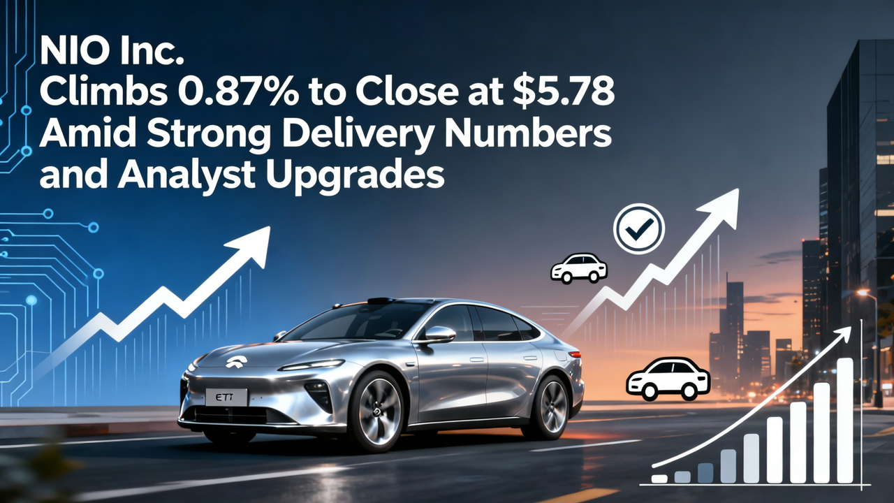 NIO Inc. Climbs 0.87% to Close at $5.78 Amid Strong Delivery Numbers and Analyst Upgrades