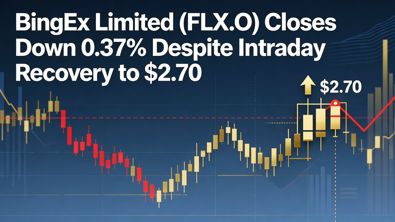 BingEx Limited (FLX.O) Closes Down 0.37% Despite Intraday Recovery to $2.70