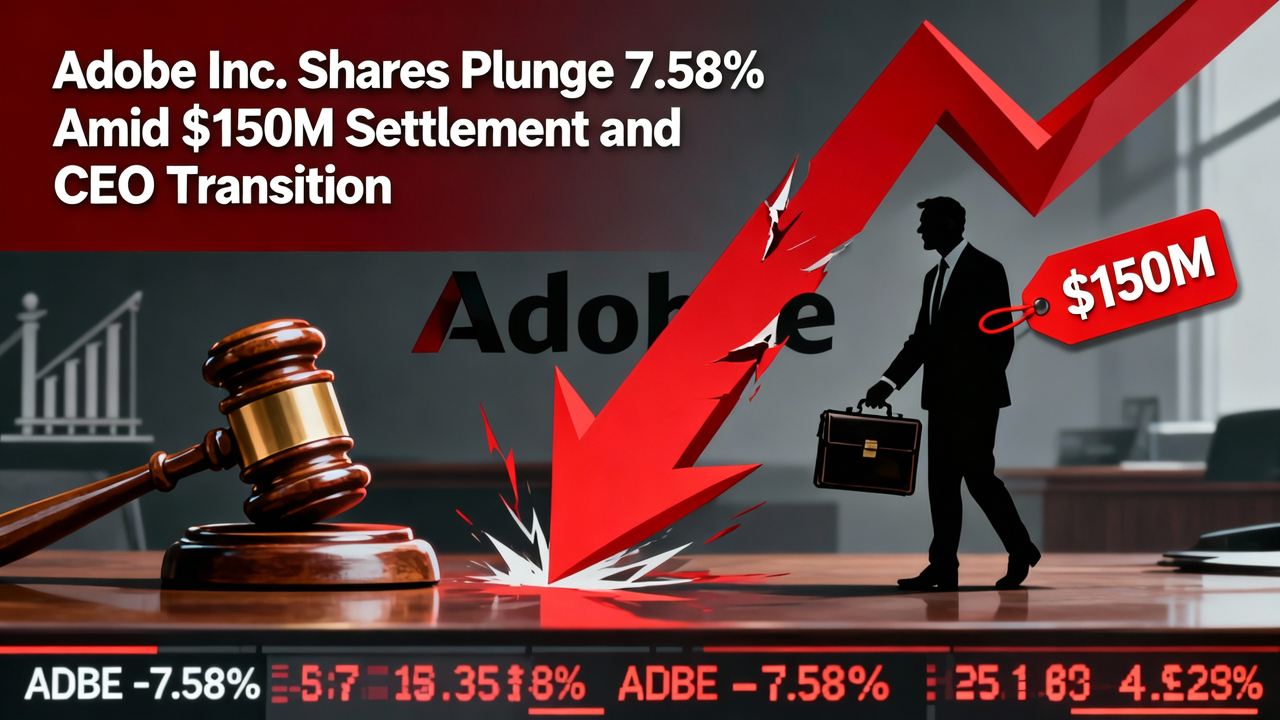Adobe Inc. Shares Plunge 7.58% Amid $150M Settlement and CEO Transition