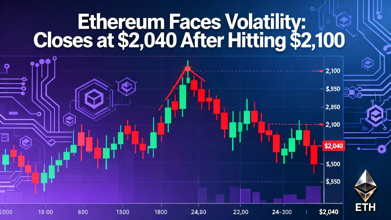 Ethereum Faces Volatility: Closes at $2,040 After Hitting $2,100