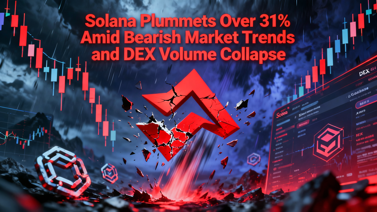 Solana Plummets Over 31% Amid Bearish Market Trends and DEX Volume Collapse