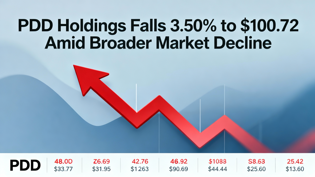 PDD Holdings Falls 3.50% to $100.72 Amid Broader Market Decline