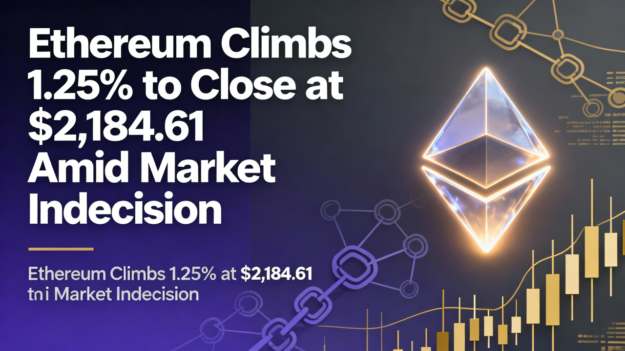 Ethereum Climbs 1.25% to Close at $2,184.61 Amid Market Indecision