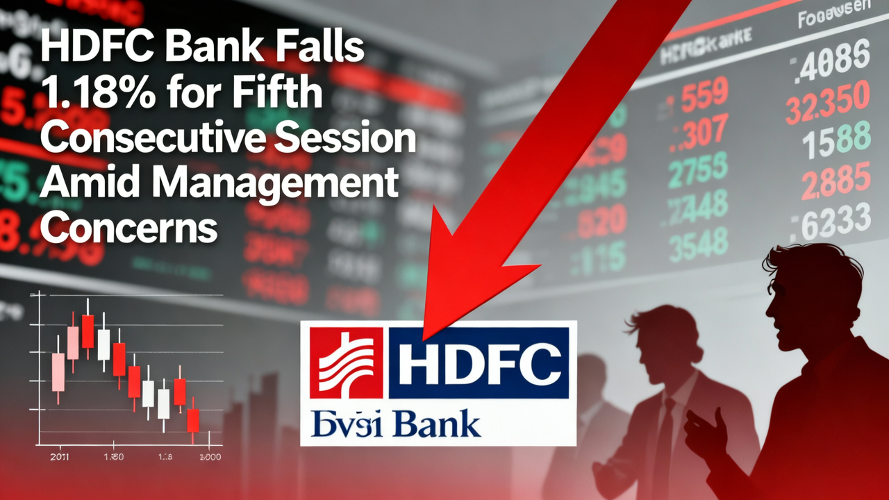 HDFC Bank Falls 1.18% for Fifth Consecutive Session Amid Management Concerns