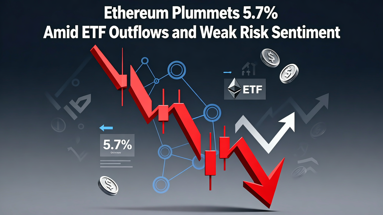 Ethereum Plummets 5.7% Amid ETF Outflows and Weak Risk Sentiment