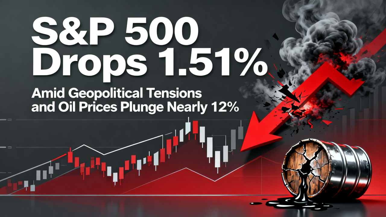S&P 500 Drops 1.51% Amid Geopolitical Tensions and Oil Prices Plunge Nearly 12%