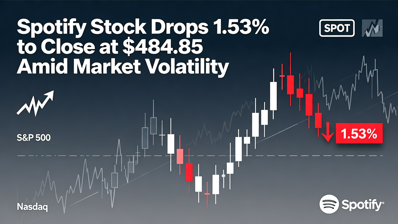 Spotify Stock Drops 1.53% to Close at $484.85 Amid Market Volatility