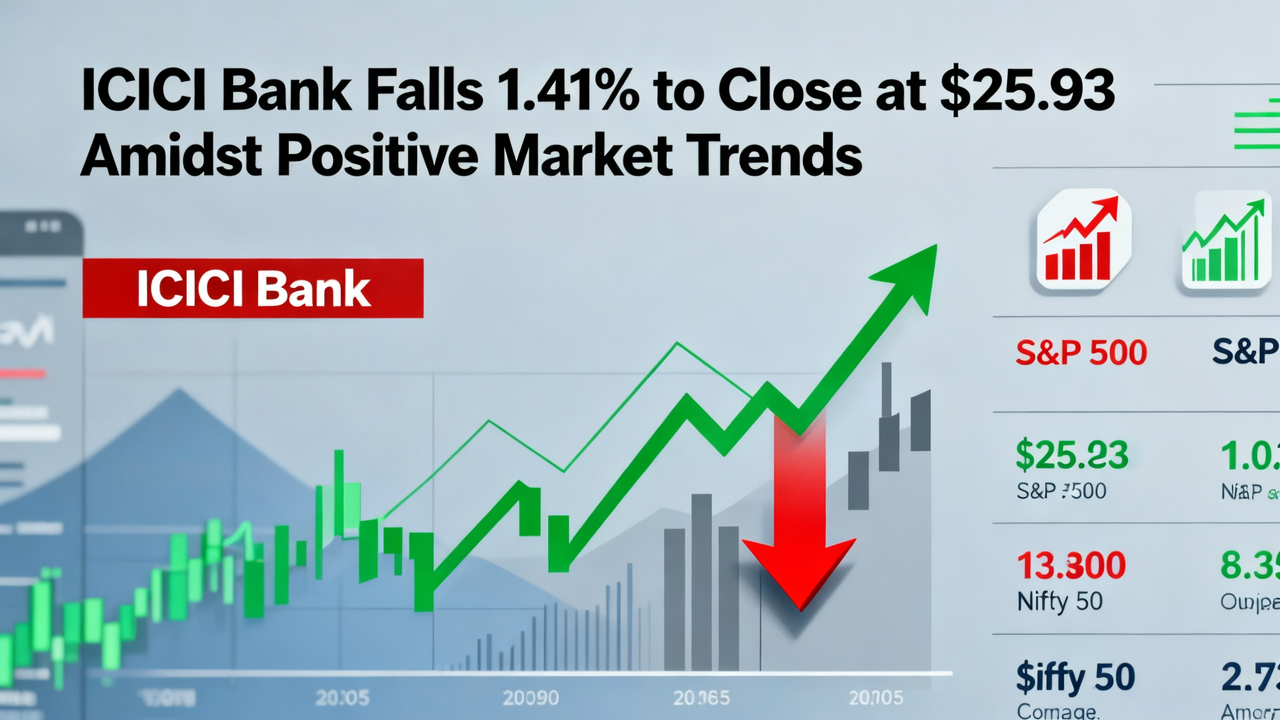 ICICI Bank Falls 1.41% to Close at $25.93 Amidst Positive Market Trends