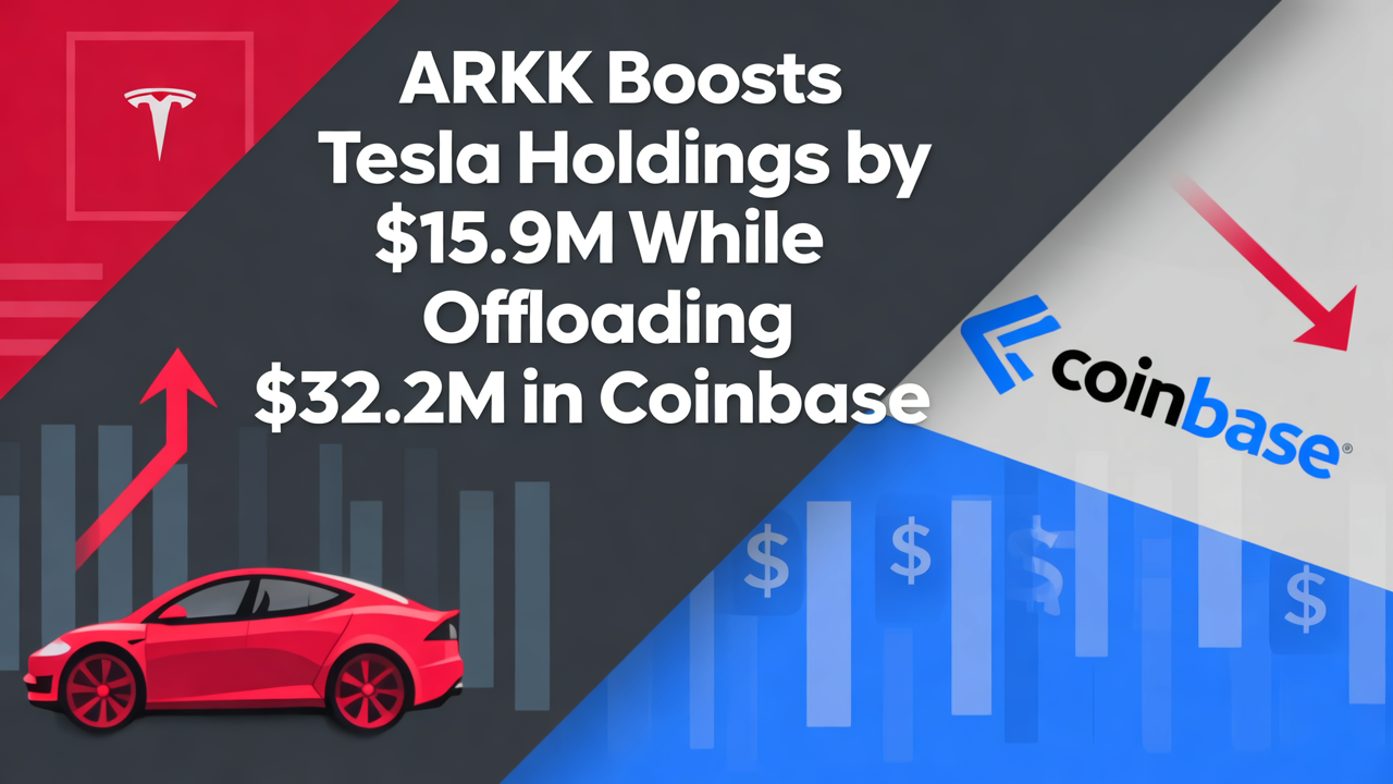 ARKK Boosts Tesla Holdings by $15.9M While Offloading $32.2M in Coinbase