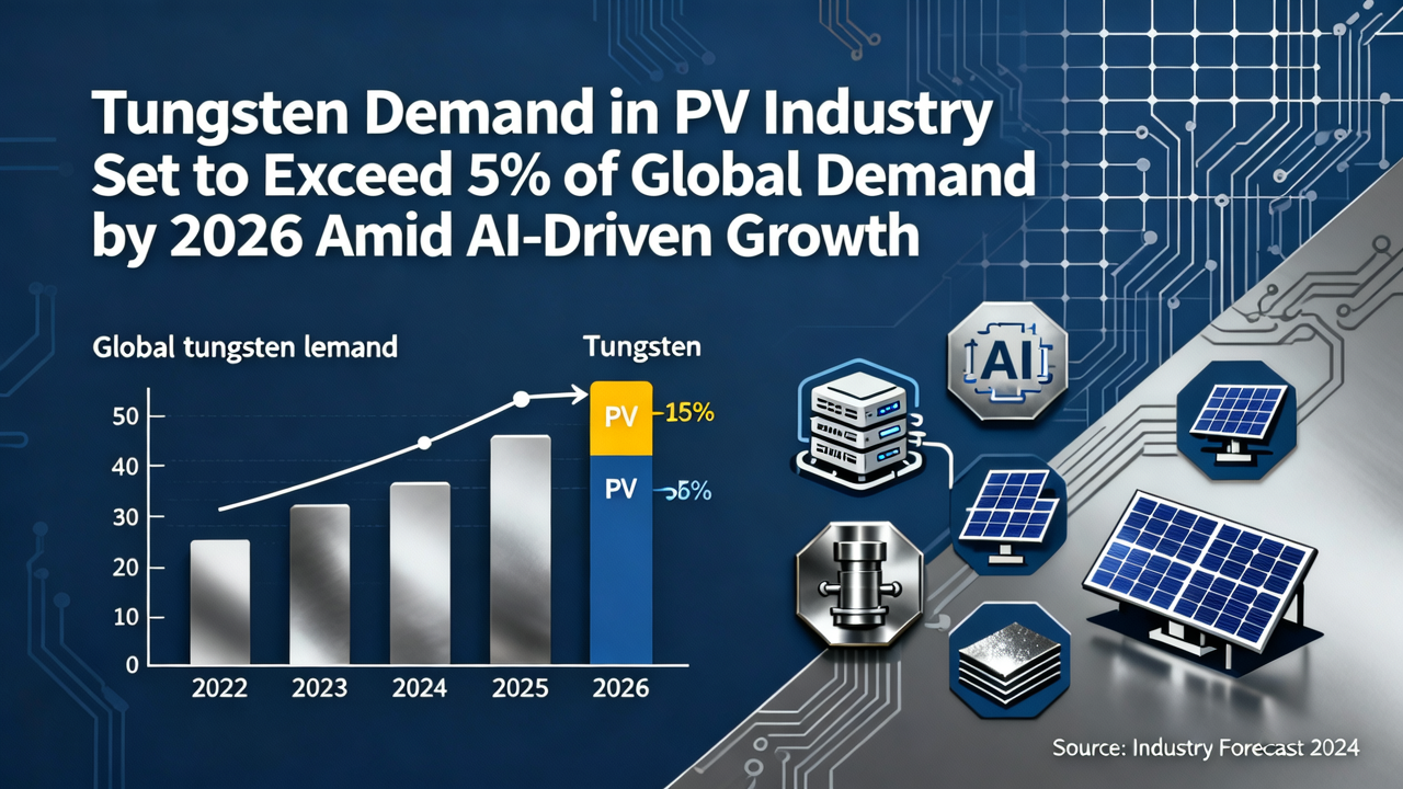 Tungsten Demand in PV Industry Set to Exceed 5% of Global Demand by 2026 Amid AI-Driven Growth