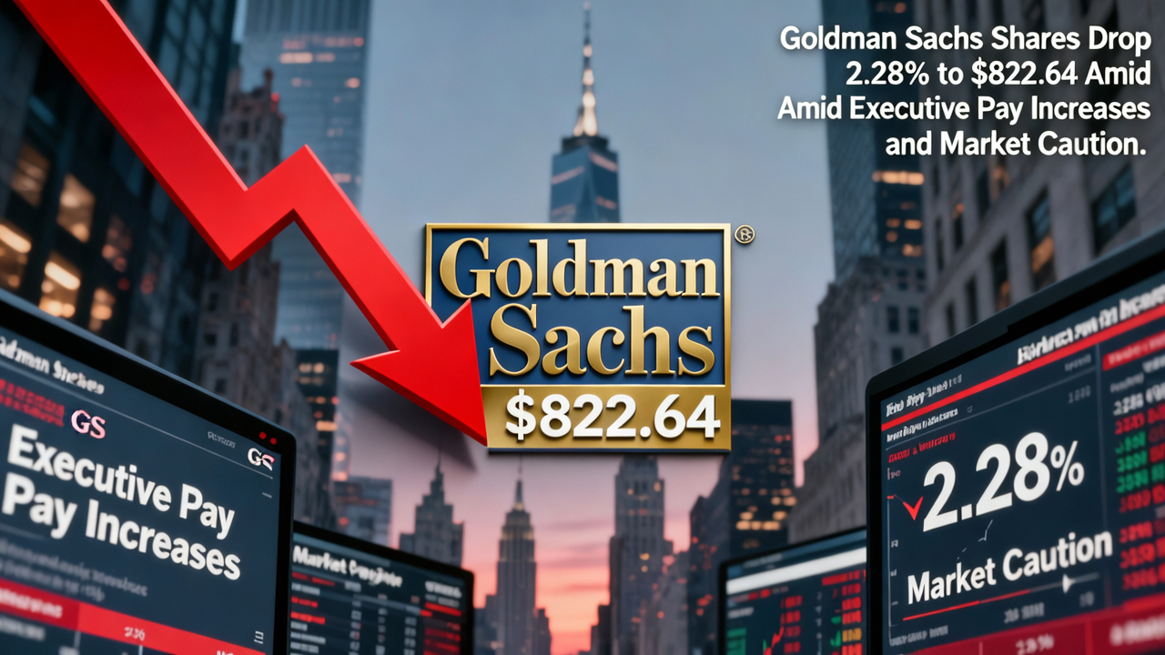 Goldman Sachs Shares Drop 2.28% to $822.64 Amid Executive Pay Increases and Market Caution