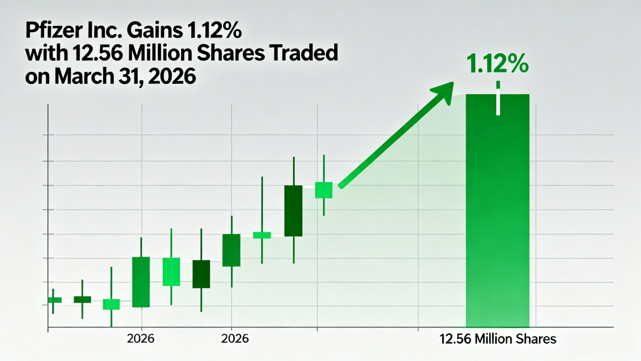 Pfizer Inc. Gains 1.12% with 12.56 Million Shares Traded on March 31, 2026