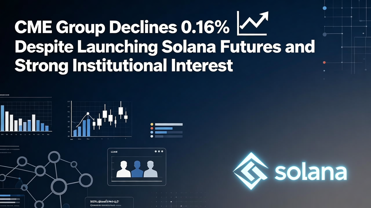 CME Group Declines 0.16% Despite Launching Solana Futures and Strong Institutional Interest