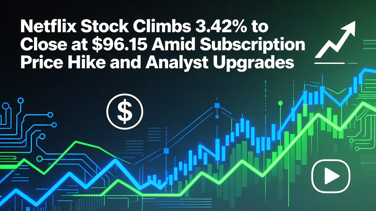 Netflix Stock Climbs 3.42% to Close at $96.15 Amid Subscription Price Hike and Analyst Upgrades