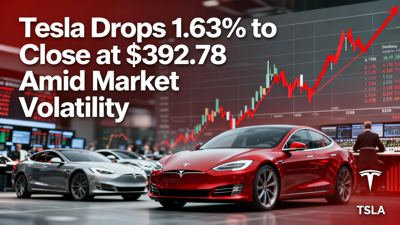 Tesla Drops 1.63% to Close at $392.78 Amid Market Volatility