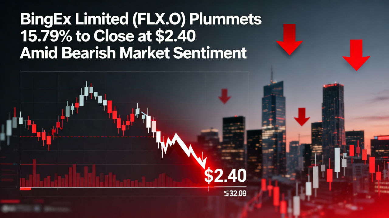 BingEx Limited (FLX.O) Plummets 15.79% to Close at $2.40 Amid Bearish Market Sentiment