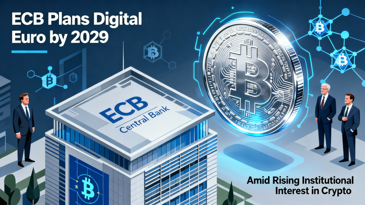 ECB Plans Digital Euro by 2029 Amid Rising Institutional Interest in Crypto