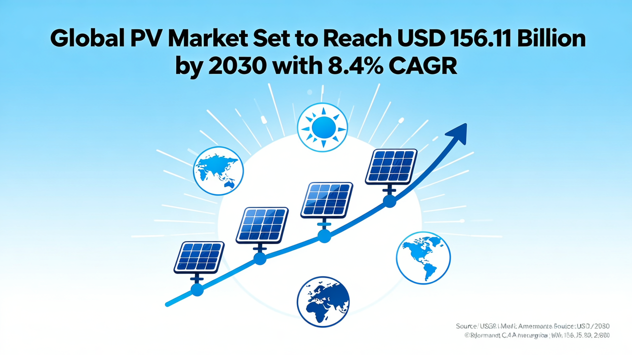 Global PV Market Set to Reach USD 156.11 Billion by 2030 with 8.4% CAGR