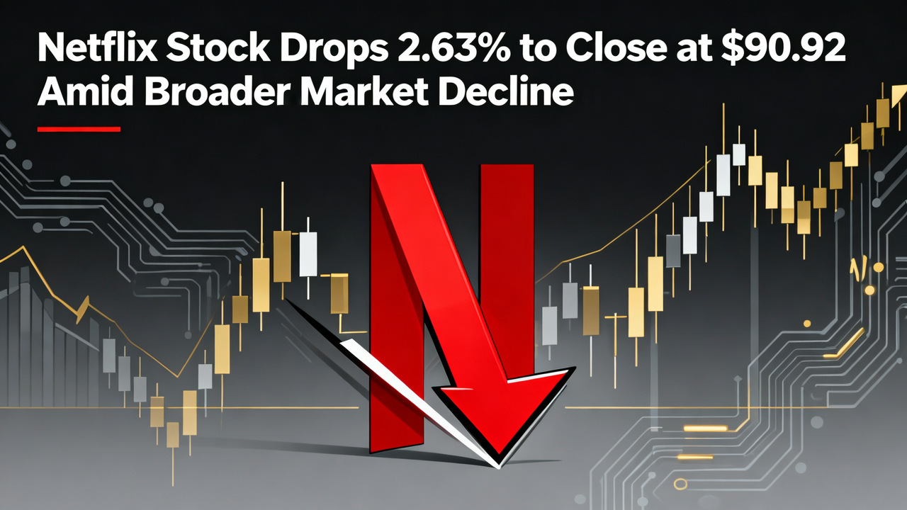 Netflix Stock Drops 2.63% to Close at $90.92 Amid Broader Market Decline