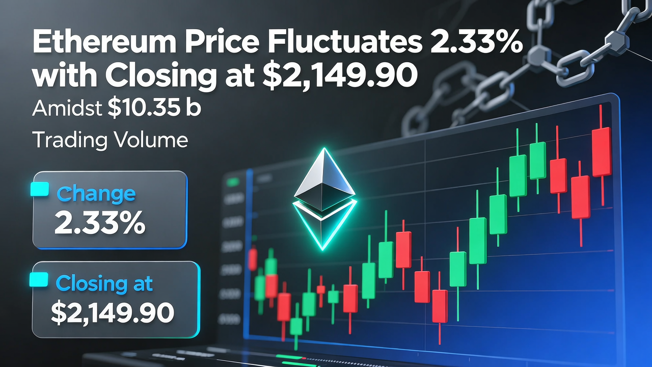Ethereum Price Fluctuates 2.33% with Closing at $2,149.90 Amidst $10.35 Billion Trading Volume