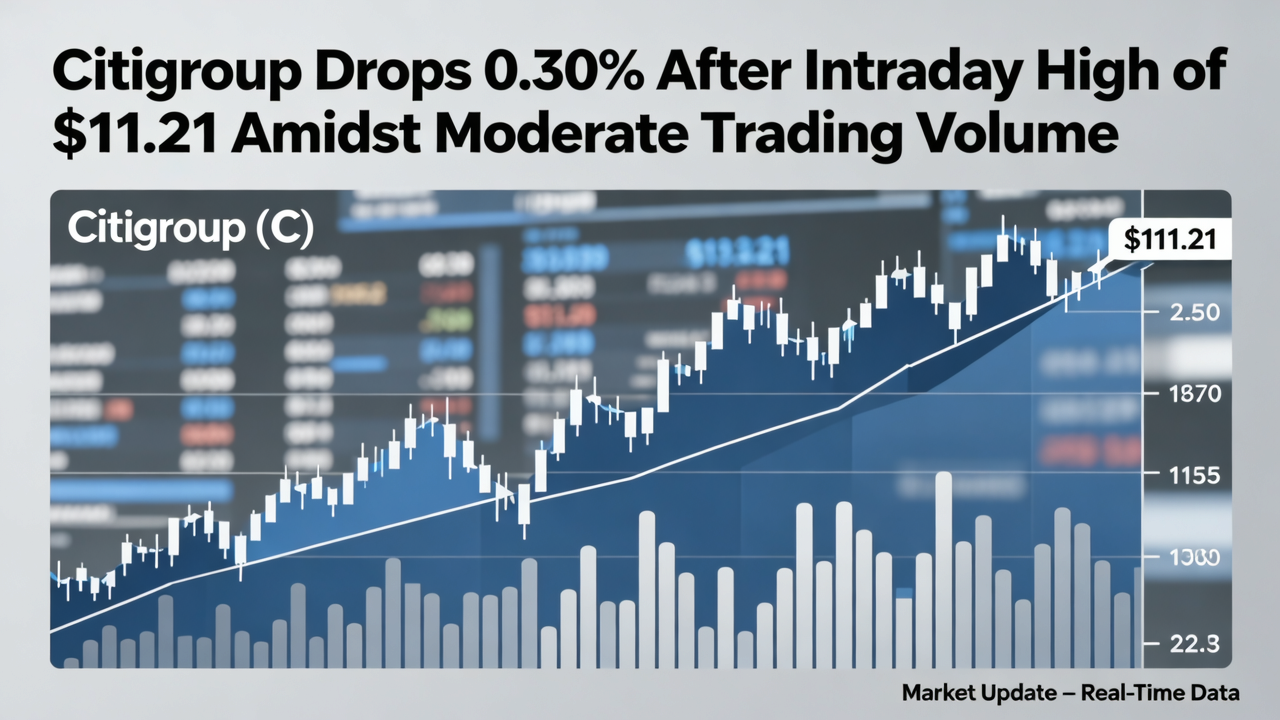 Citigroup Drops 0.30% After Intraday High of $111.21 Amidst Moderate Trading Volume