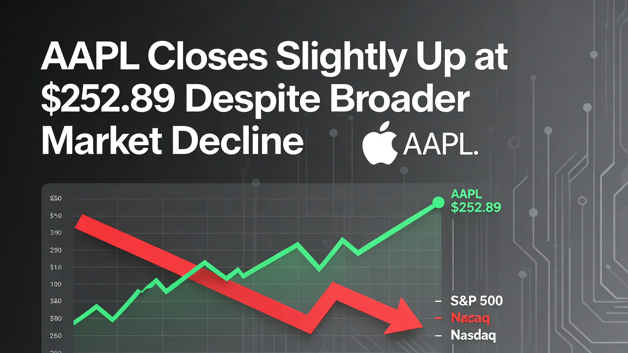 AAPL Closes Slightly Up at $252.89 Despite Broader Market Decline