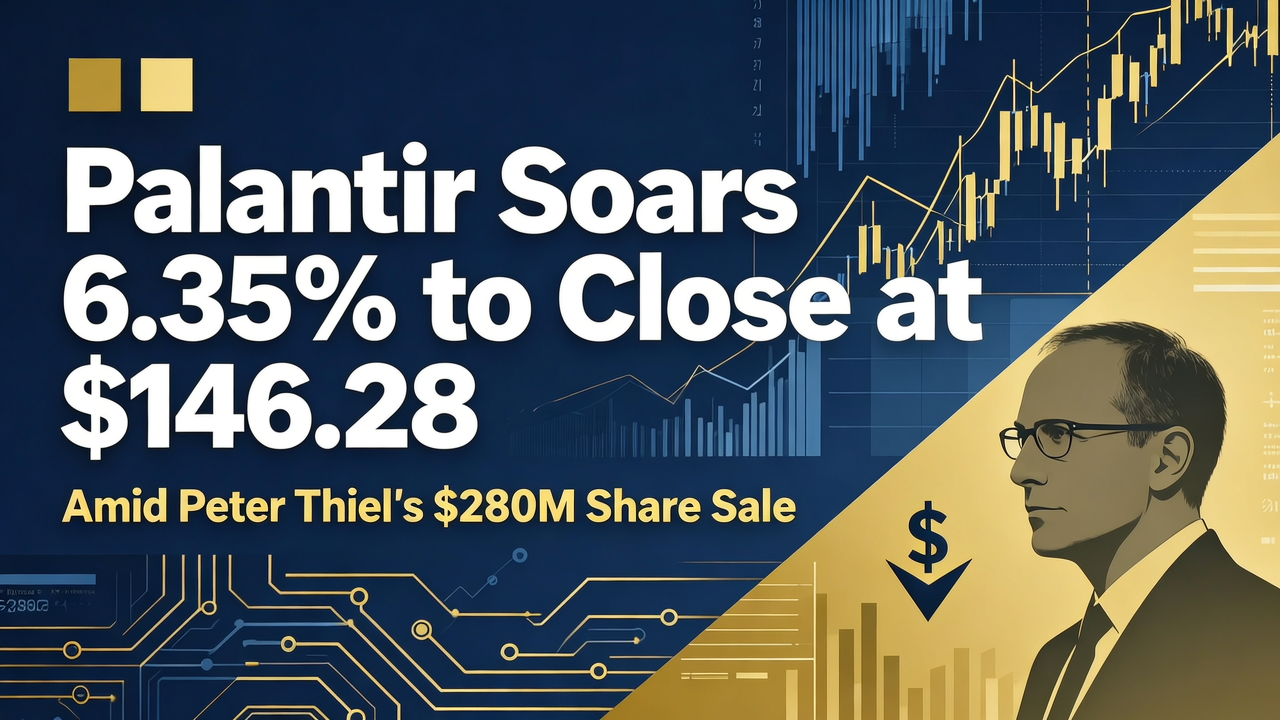 Palantir Soars 6.35% to Close at $146.28 Amid Peter Thiel's $280M Share Sale