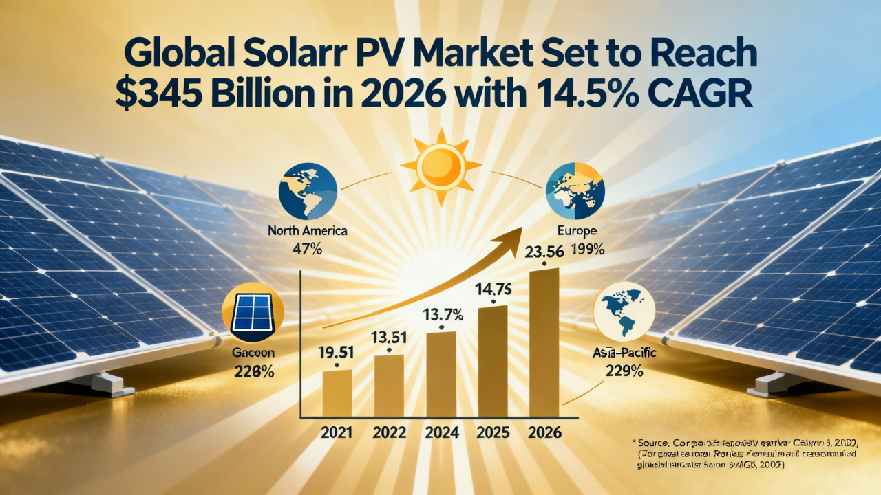Global Solar PV Market Set to Reach $345 Billion in 2026 with 14.5% CAGR