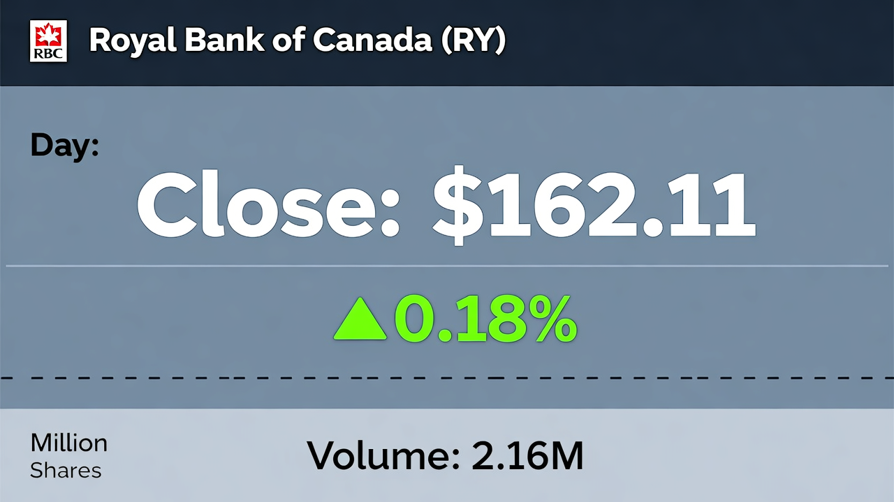Royal Bank of Canada (RY) Closes Up 0.18% at $162.11 with 2.16M Shares Traded