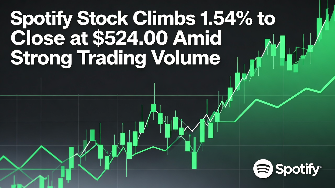 Spotify Stock Climbs 1.54% to Close at $524.00 Amid Strong Trading Volume