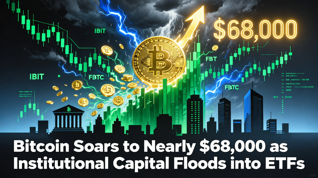 Bitcoin Soars to Nearly $68,000 as Institutional Capital Floods into ETFs