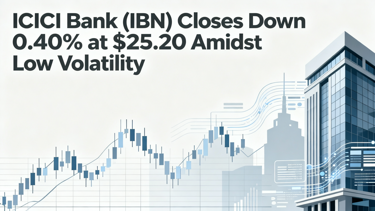 ICICI Bank (IBN) Closes Down 0.40% at $25.20 Amidst Low Volatility