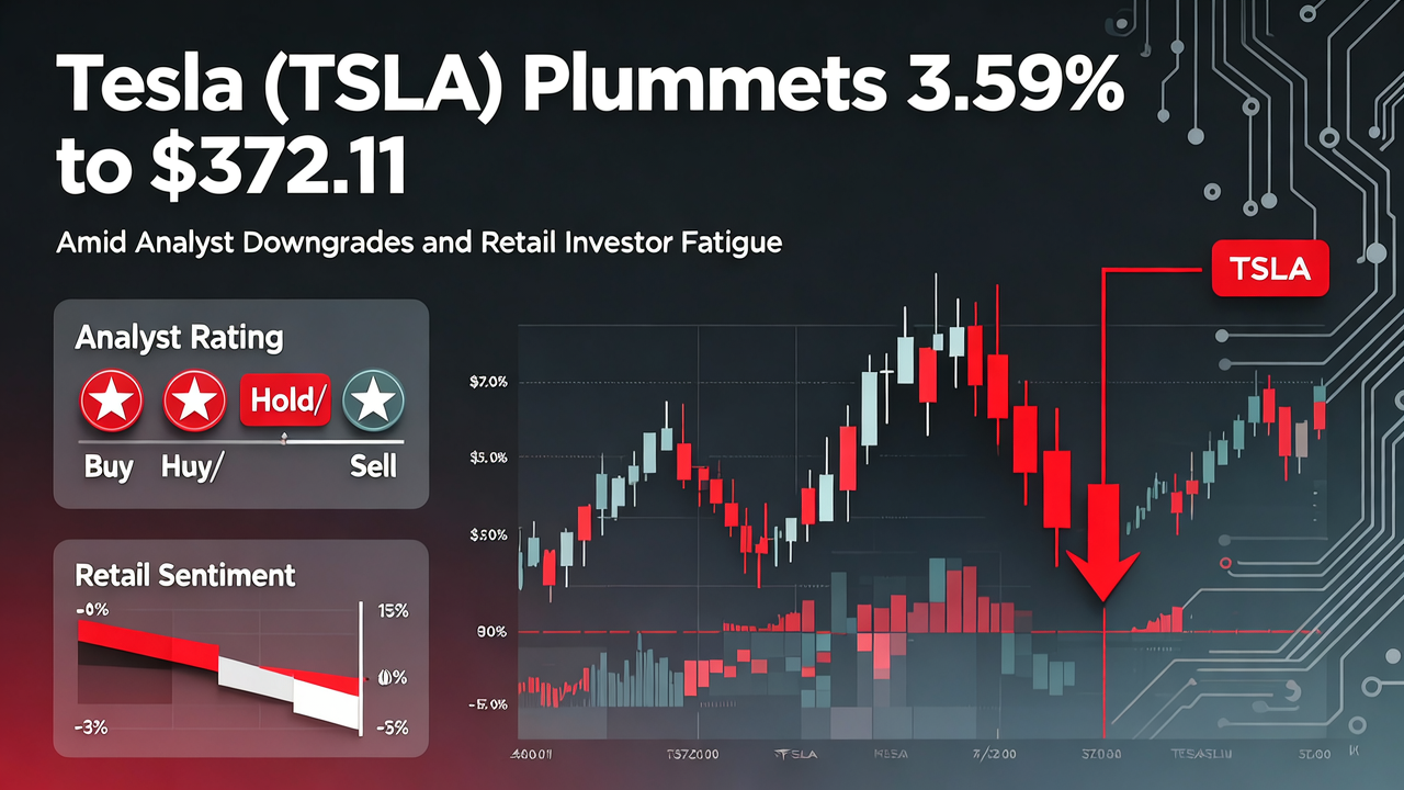 Tesla (TSLA) Plummets 3.59% to $372.11 Amid Analyst Downgrades and Retail Investor Fatigue