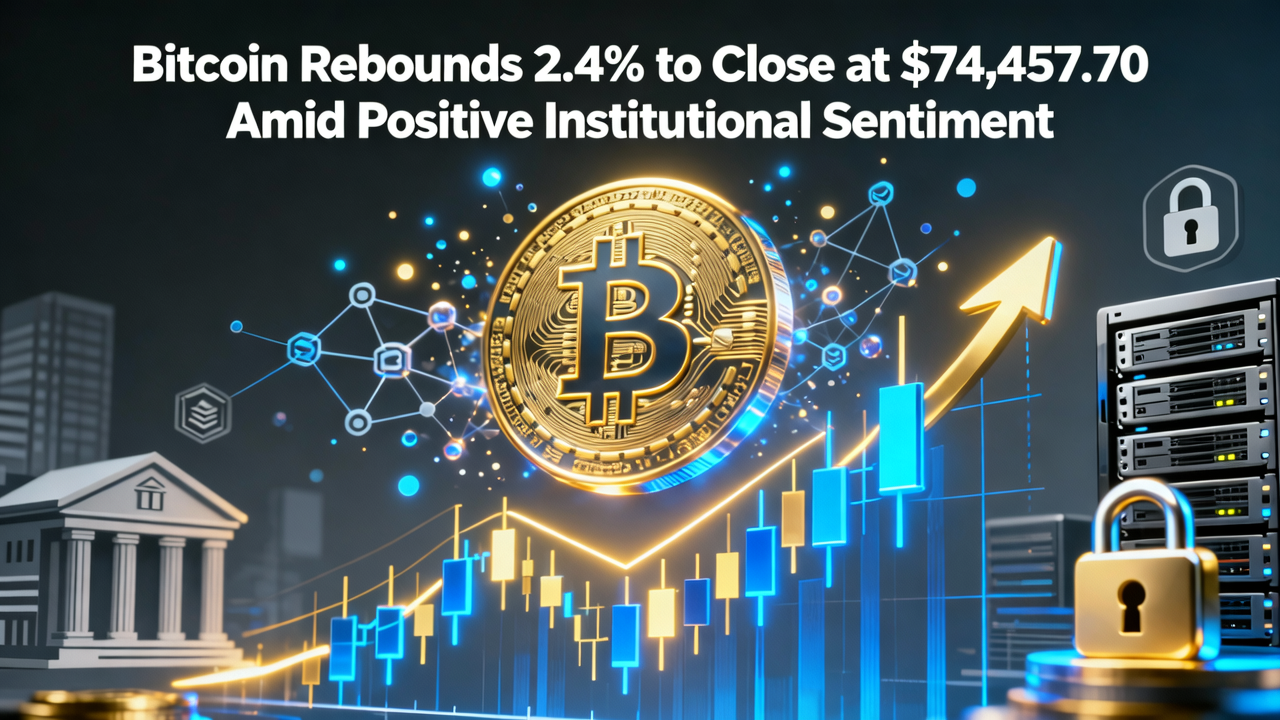 Bitcoin Rebounds 2.4% to Close at $74,457.70 Amid Positive Institutional Sentiment