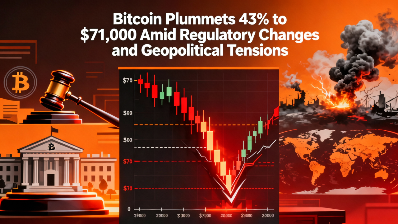 Bitcoin Plummets 43% to $71,000 Amid Regulatory Changes and Geopolitical Tensions