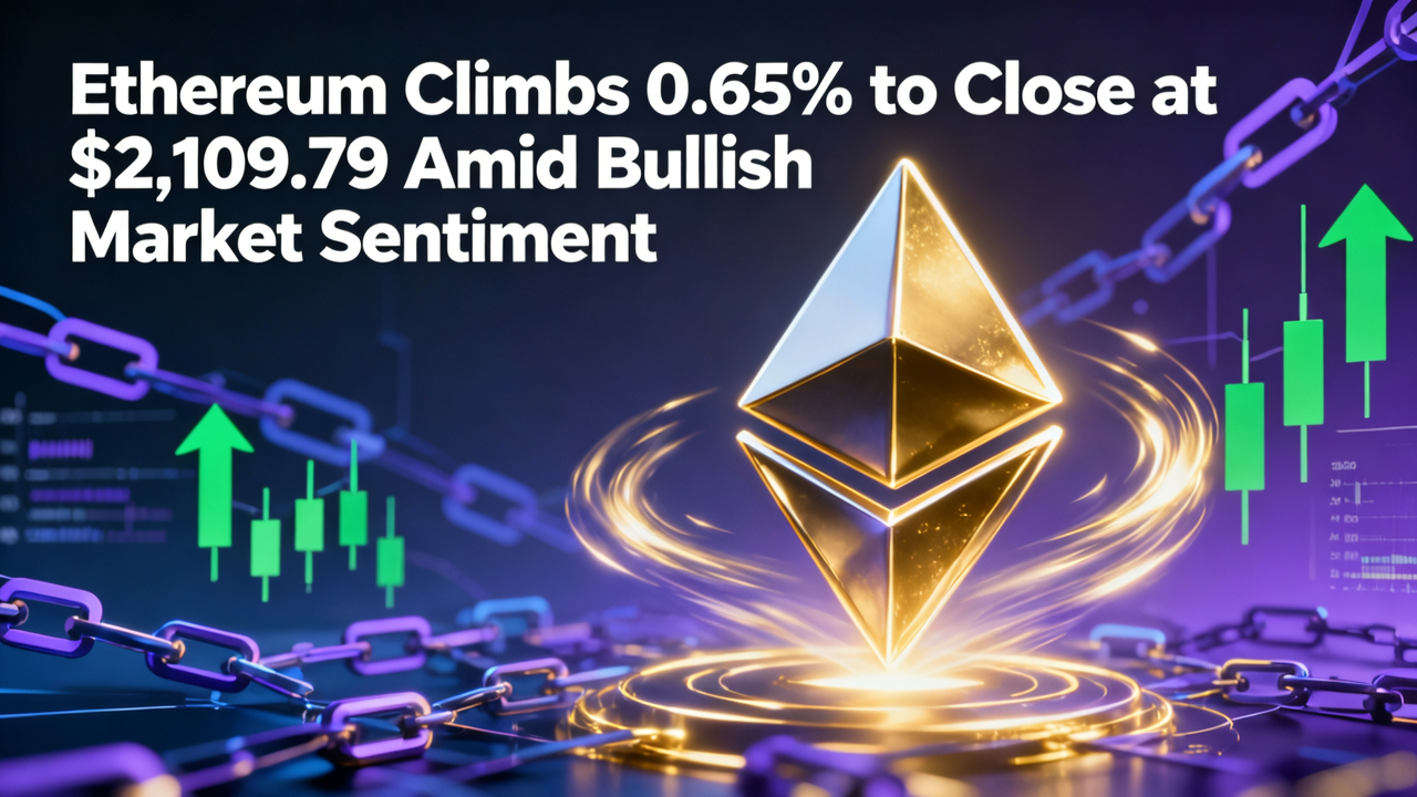 Ethereum Climbs 0.65% to Close at $2,109.79 Amid Bullish Market Sentiment