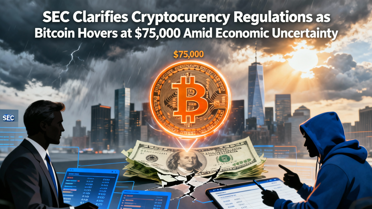 SEC Clarifies Cryptocurrency Regulations as Bitcoin Hovers at $75,000 Amid Economic Uncertainty