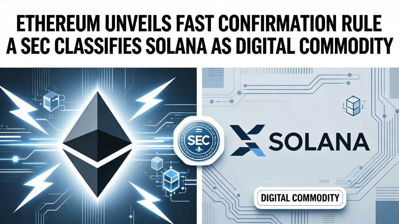 Ethereum Unveils Fast Confirmation Rule as SEC Classifies Solana as Digital Commodity