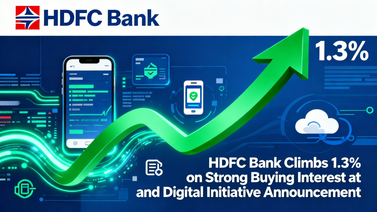 HDFC Bank Climbs 1.3% on Strong Buying Interest and Digital Initiative Announcement