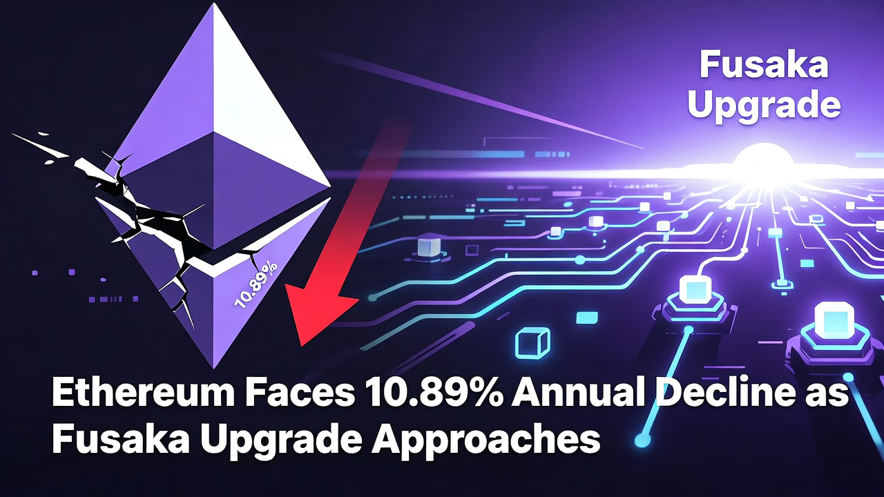 Ethereum Faces 10.89% Annual Decline as Fusaka Upgrade Approaches