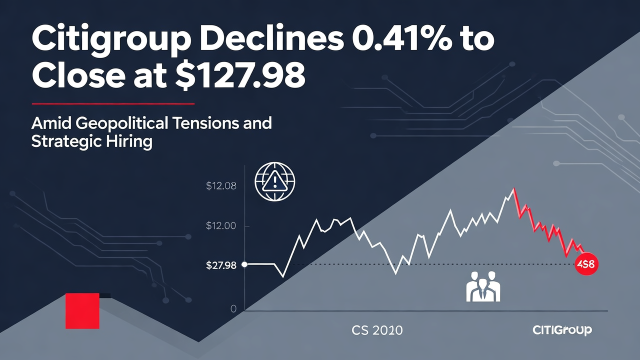 Citigroup Declines 0.41% to Close at $127.98 Amid Geopolitical Tensions and Strategic Hiring
