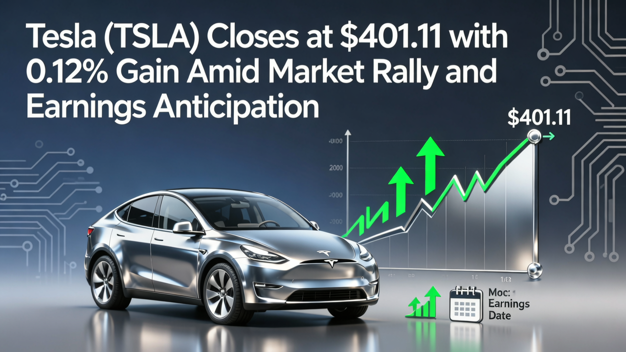 Tesla (TSLA) Closes at $401.11 with 0.12% Gain Amid Market Rally and Earnings Anticipation