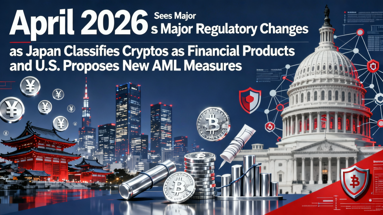 April 2026 Sees Major Regulatory Changes as Japan Classifies Cryptos as Financial Products and U.S. Proposes New AML Measures